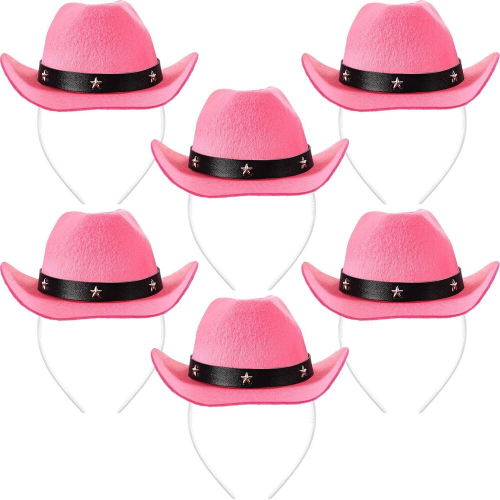 4835 6 Pcs Cowboy Hat Headbands Birthday Costume Accessoriess Cowgirl